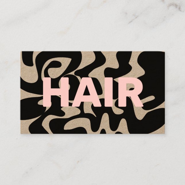 QR Code Groovy Black Light Pink Hair Kraft Visitenkarte (Vorderseite)