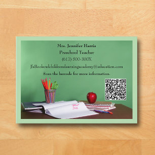 QR-Code Grün Grundschule Vorschullehrer Visitenkarte