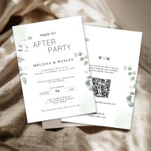 QR-Code Grünes Happily Ever After Party Hochzeit