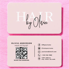 QR Code Hair Stylist Moderne Typografie Visitenkarte