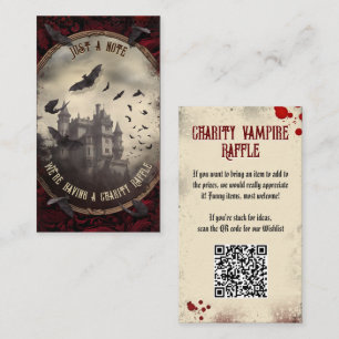 QR Code Halloween Raffle Spuk Dracula Burg Begleitkarte
