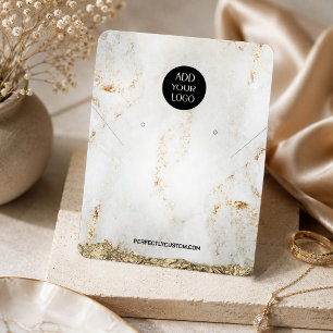 QR-Code-Halsklammern mit dem Logo "Gold Marble" Visitenkarte