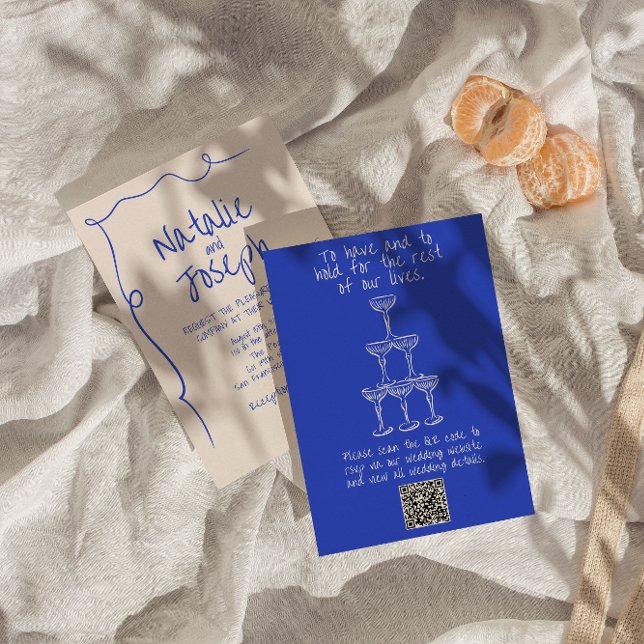 QR-Code Handgeschriebene Gezeichnet Moderne Einzig Einladung (Von Creator hochgeladen)