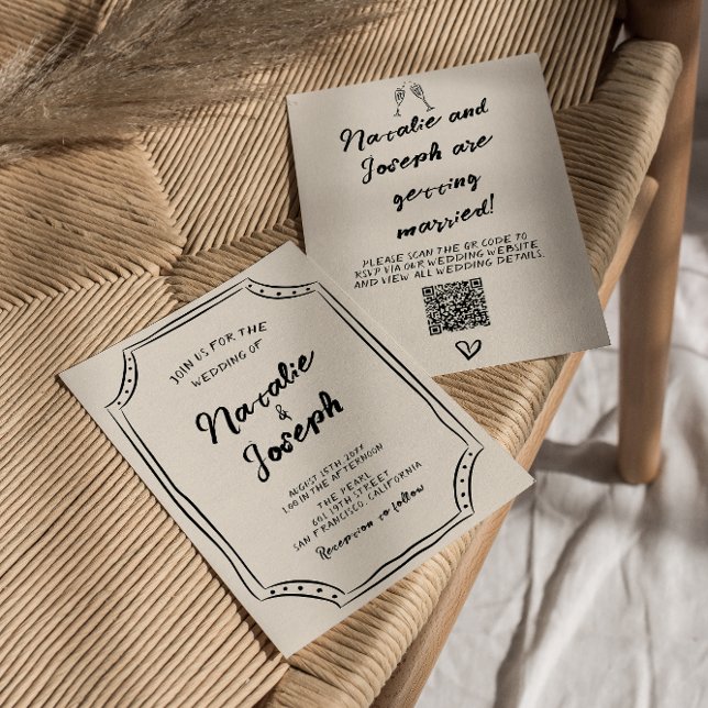 QR-Code Handgeschriebenes Skript Einzigartiges Qui Einladung (Von Creator hochgeladen)