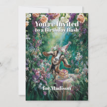 QR code Happy Birthday Nubian Goat Garden Flowers