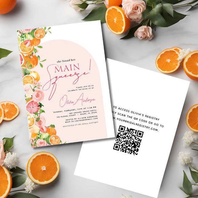 QR-Code Hauptpresse Citrus-Brautparty Einladung (Von Creator hochgeladen)