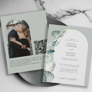 QR CODE Haushalt Salbeibogen FOTO Hochzeitseinladu