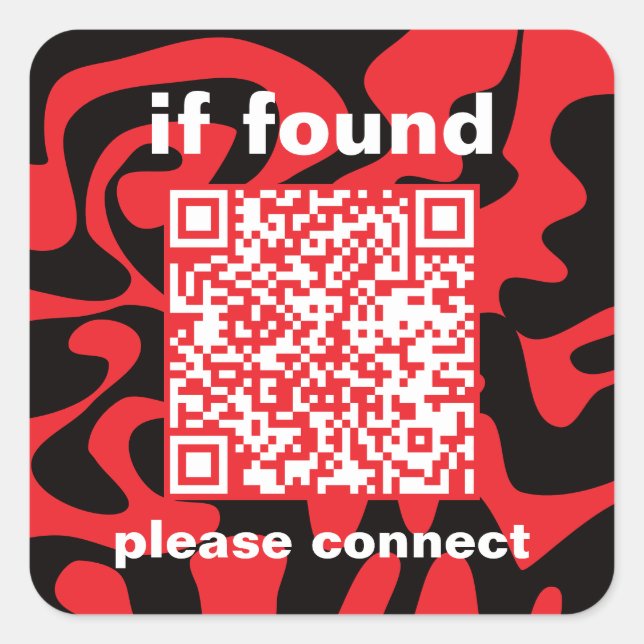 QR-Code Helles Kirschrot Fundbüro Quadratischer Aufkleber (Vorderseite)