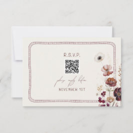 QR Code Herbst Anemone Bloral Wedding RSVP