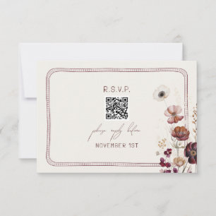 QR Code Herbst Anemone Bloral Wedding RSVP