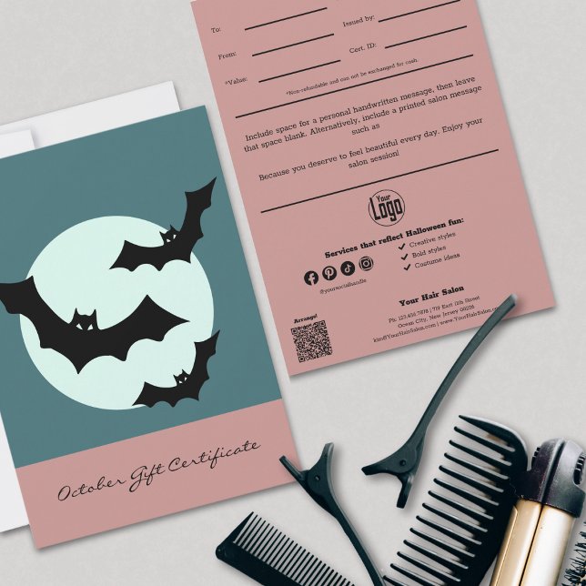 QR-Code Hinweis Halloween-Stylist-Geschenkgutschei (QR Code Note Halloween Stylist Gift Certificate)