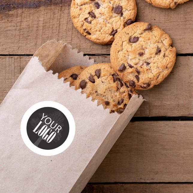 QR-Code Hinzufügen eines einfachen Logos Runder Aufkleber (Simply add your logo template with a simple style. )