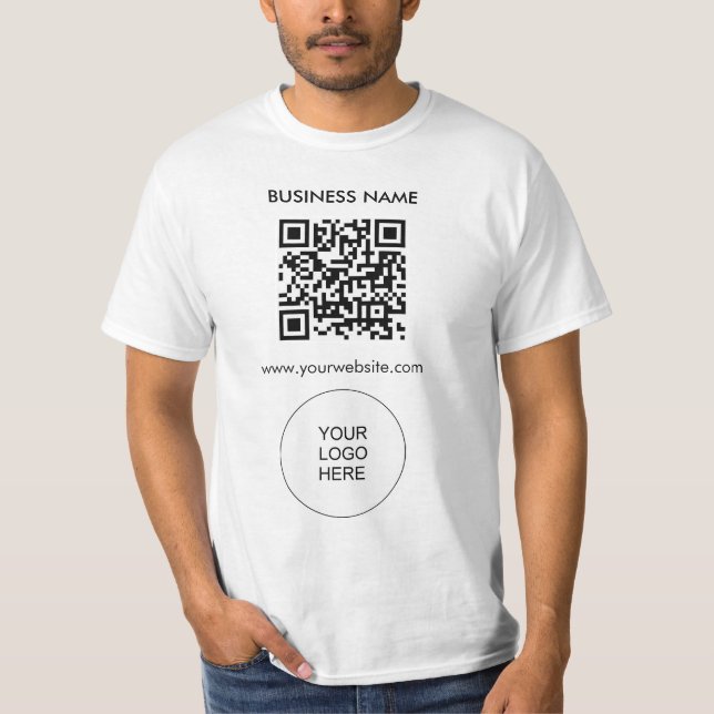 QR-Code Hinzufügen Ihrer Logo-Vorlage Mens White M T-Shirt (Vorderseite)