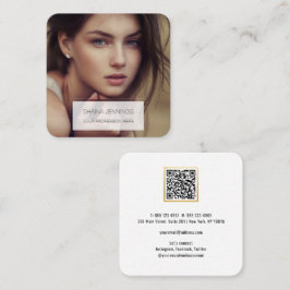 QR Code Hinzufügen Ihres Fotos Einfach Quadratische Visitenkarte