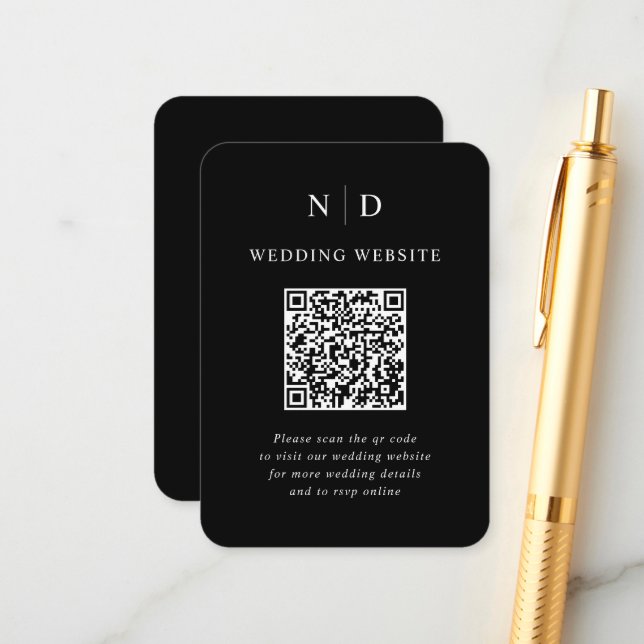 QR-Code Hochfahren in Schwarz und Weiß Begleitkarte (Vorderseite/Rückseite Beispiel)