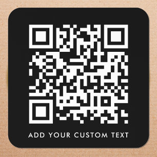 QR-Code Hochladen   Black Minimalistisch Simple Sc Quadratischer Aufkleber
