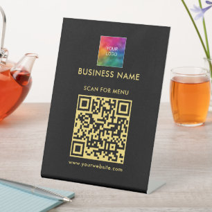 QR-Code Hochladen Ihres Logos Hier nach Menü suche Sockelschild