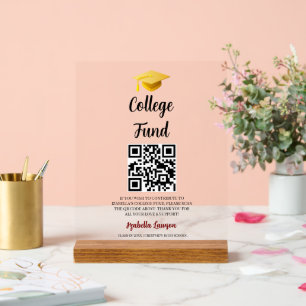 QR-Code Hochschulfonds Abschlussfeier Absolvent Acrylschild