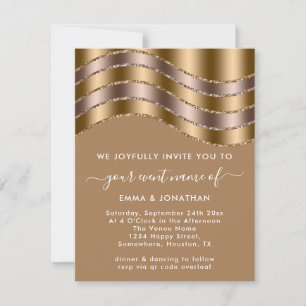 QR Code Hochzeit Brautparty Rose Gold Beige