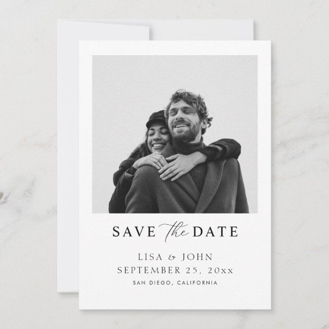 Qr Code Hochzeit Save the Date Foto  Einladung (Vorderseite)