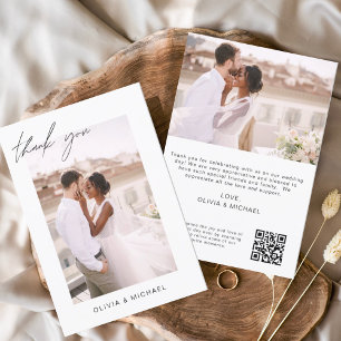 QR Code Hochzeit Vielen Dank Foto Minimalistisch Dankeskarte