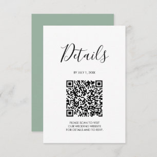 QR-Code Hochzeitdetails - Seite Grün RSVP Karte