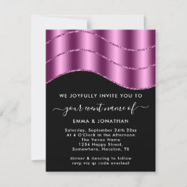 QR-Code Hochzeiten Brautparty Glitzer Pink Black