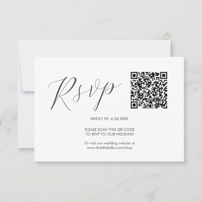 QR-Code Hochzeiten RSVP-Karten Einfach RSVP Karte (Vorderseite)