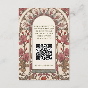 QR Code Hochzeits-Website Info Jugendstil Begleitkarte