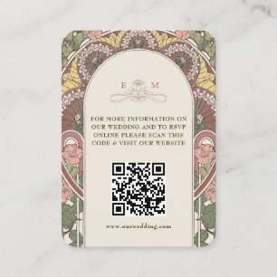QR-Code Hochzeits-Website Info Jugendstil-Einschlu Begleitkarte