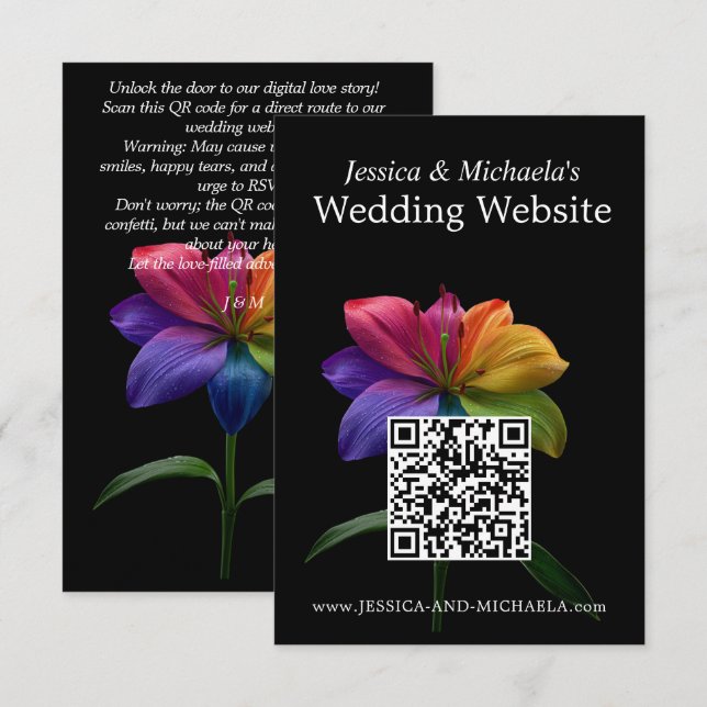 🌈QR-Code-HochzeitsDETAILS Begleitkarte (Vorne/Hinten)