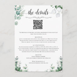 QR-Code-Hochzeitsdetails Beilagekarte Begleitkarte