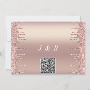 QR Code Hochzeitsfeier Rose Gold Blush Tropfen