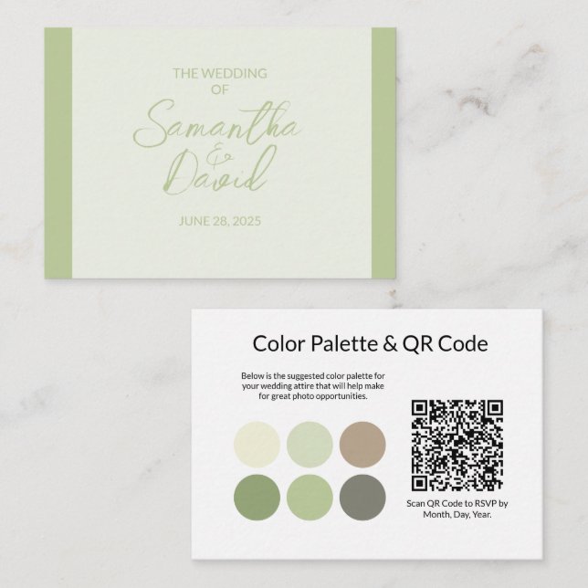 QR Code Hochzeitskarte Begleitkarte (Vorne/Hinten)