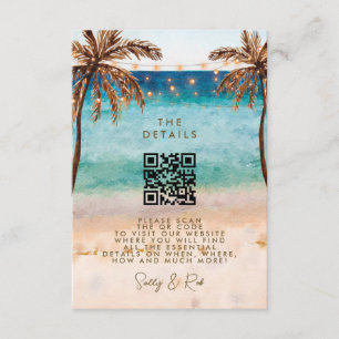 QR Code Hochzeitskarte für Boho Beach Begleitkarte