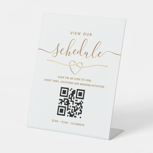 QR-Code-Hochzeitsplan-Tischschild Sockelschild (Vorderseite)