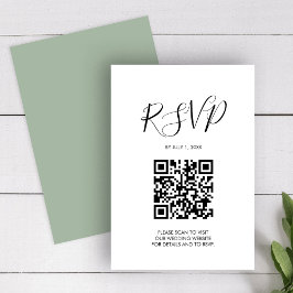 QR-Code HochzeitsrSVP Sage Green Enclosure Card RSVP Karte