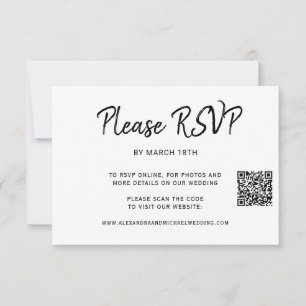 QR CODE Hochzeitsseite online Antwort RSVP Karte