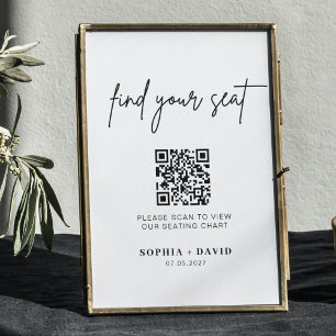 QR-Code Hochzeitssitzkarte Ihren Platz finden Poster
