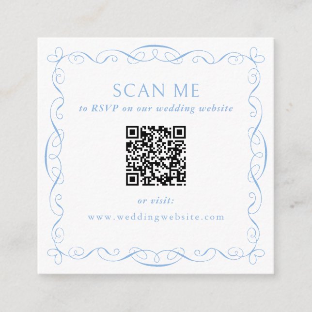 QR-Code-Hochzeitswebsite Begleitkarte (Vorderseite)