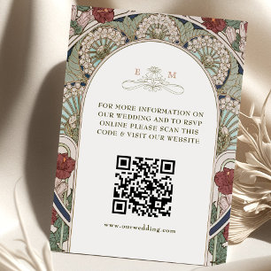 QR-Code Hochzeitswebsite Info Art Nouveau Begleitkarte