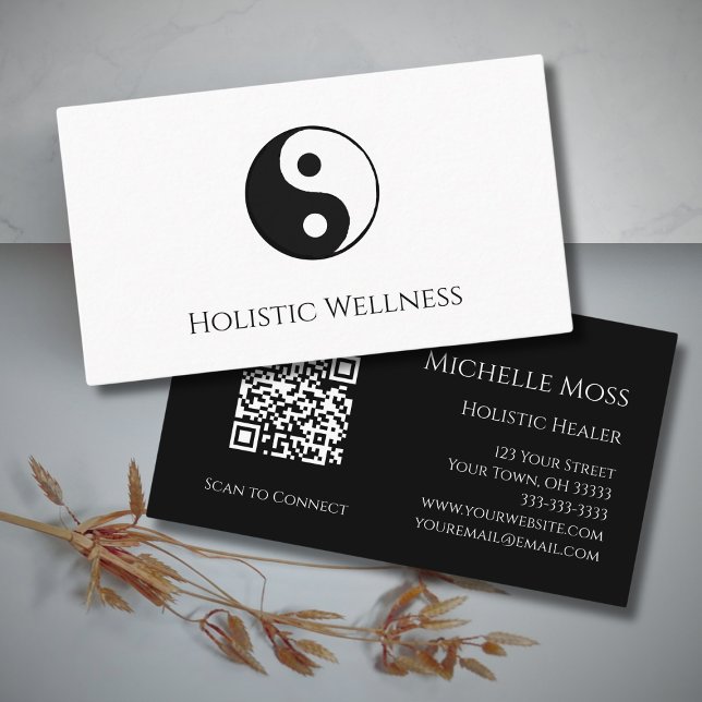 QR-Code Holistic Healer Yin Yang Wellness Simple Visitenkarte (Von Creator hochgeladen)