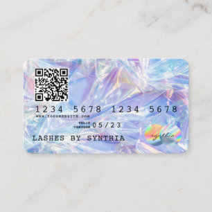 QR Code Holograph Modern Credit Card Style Visitenkarte