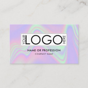 QR Code Holographic Opal Modern Business Logo Visitenkarte