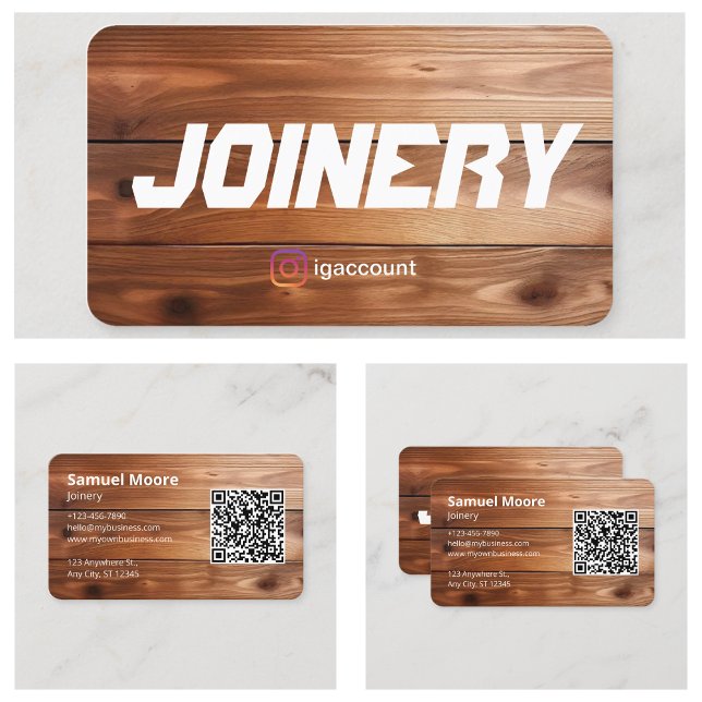 QR Code Holzbearbeitungsmaschine Visitenkarte (QR Code Woodworking Joinery Business Card
)
