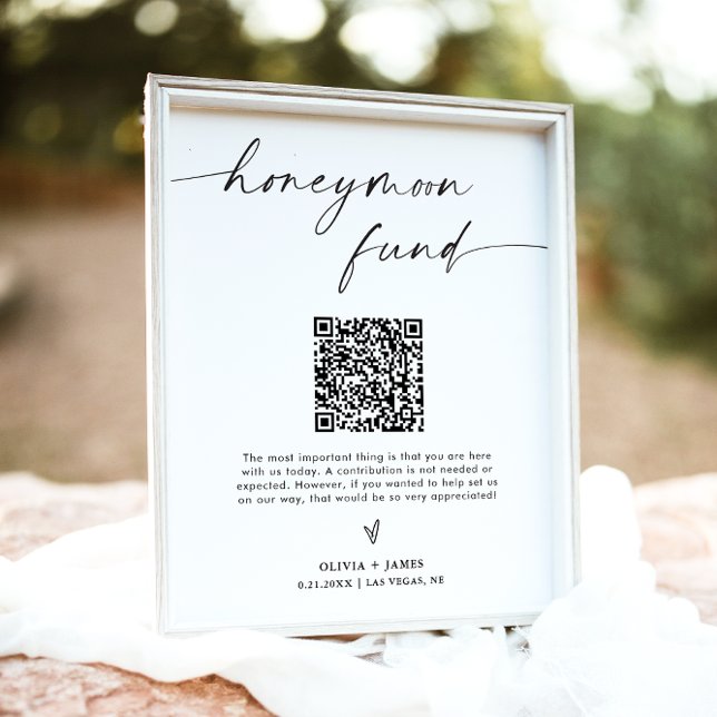 QR Code Honeymoon Fund Sign, Honeymoon Fund Sign Poster (Von Creator hochgeladen)