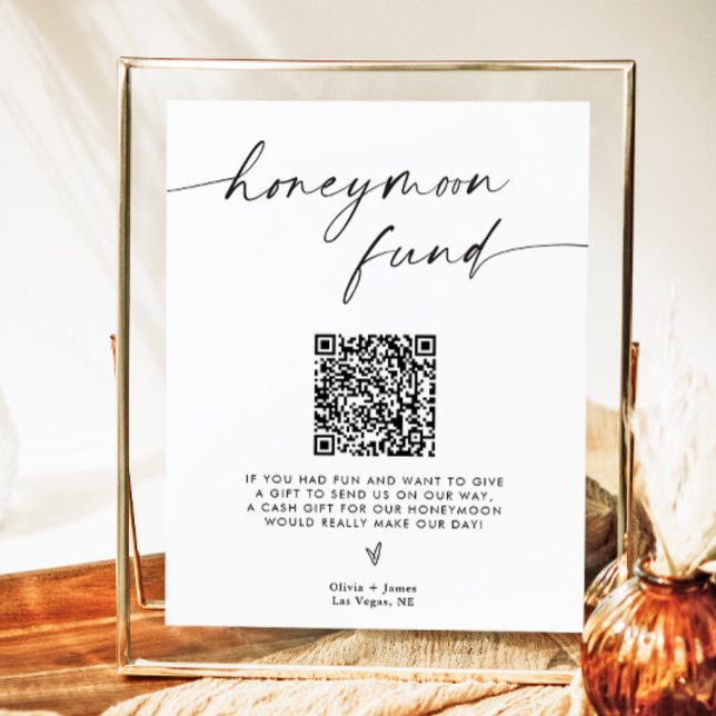 QR Code Honeymoon Fund Sign, Honeymoon Fund Sign Poster (Von Creator hochgeladen)