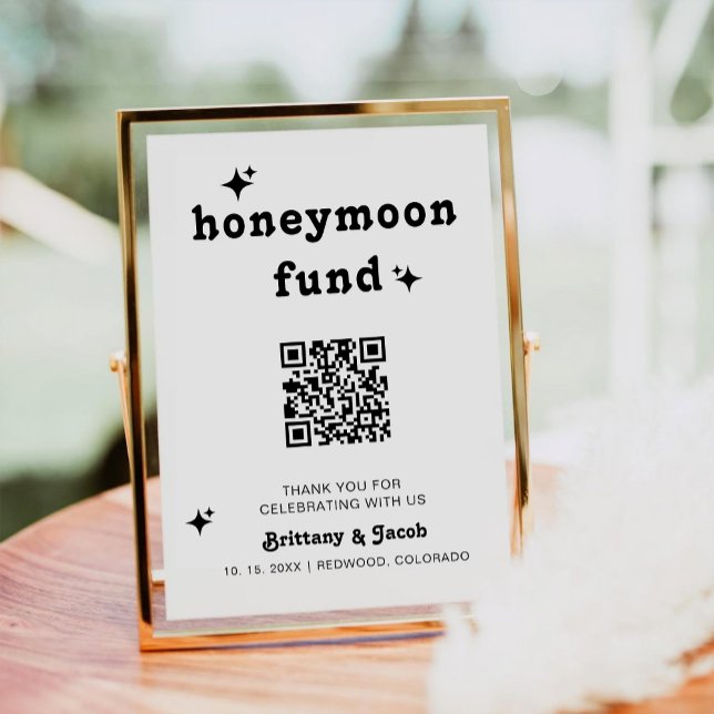 QR Code Honeymoon Fund Wedding Sign (Von Creator hochgeladen)
