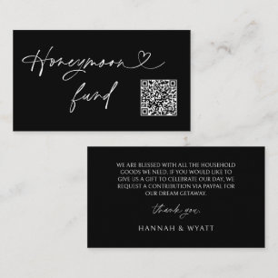 QR-Code-Honeymoon-Wunsch-Hochzeitseinschlusskarte Visitenkarte