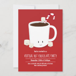 QR Code Hot Chocolate Virtual Christmas Party Einladung